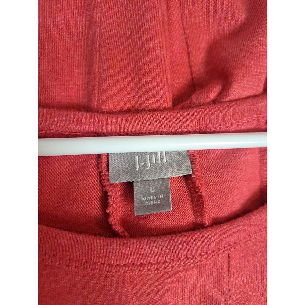 J. Jill Pullover Shirt Dress Sz L Long Sleeves Cotton Structured Salmon Comfort - Picture 7 of 9